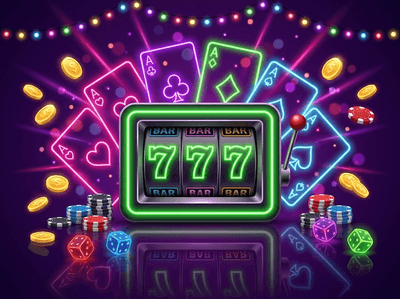 Luksuryosong digital casino interface na may purple neon accents sa screen ng smartphone